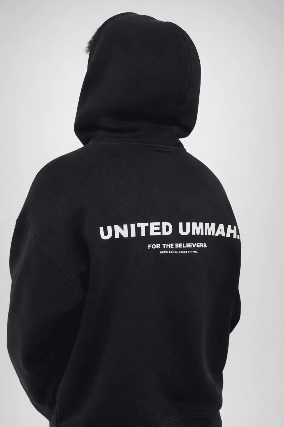 United Ummah Hoodie — Black, back print